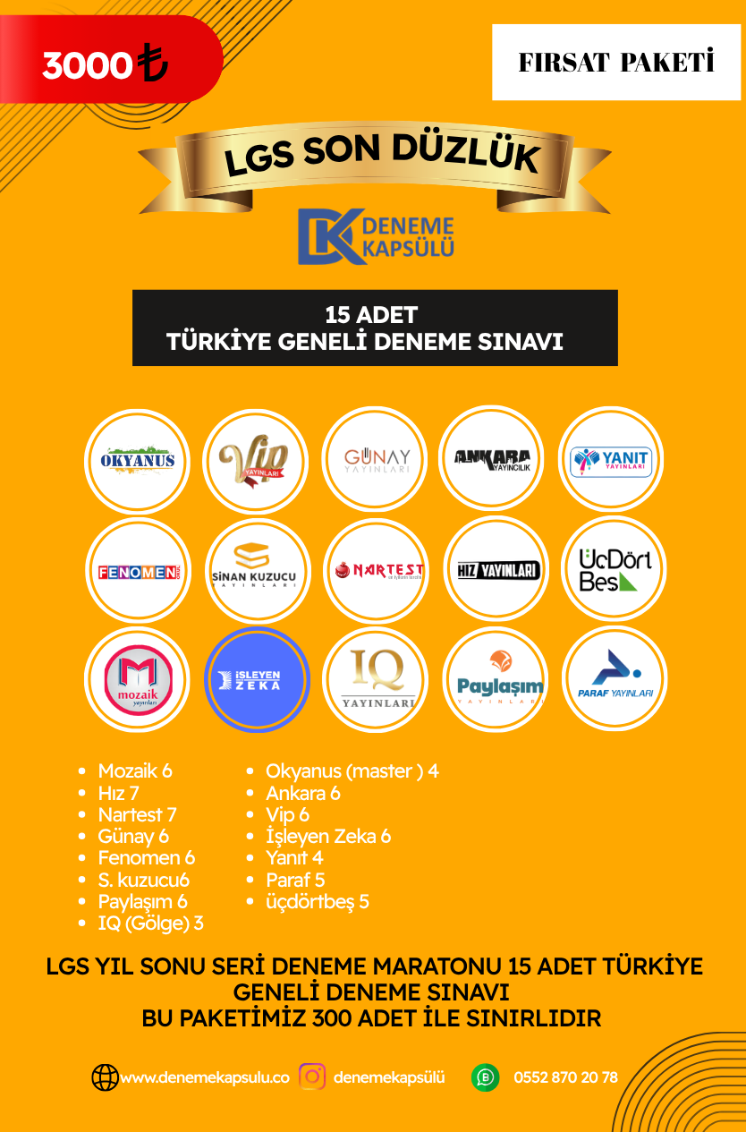 Lgs Son Düzlük Deneme Kapsülü 15 Li
