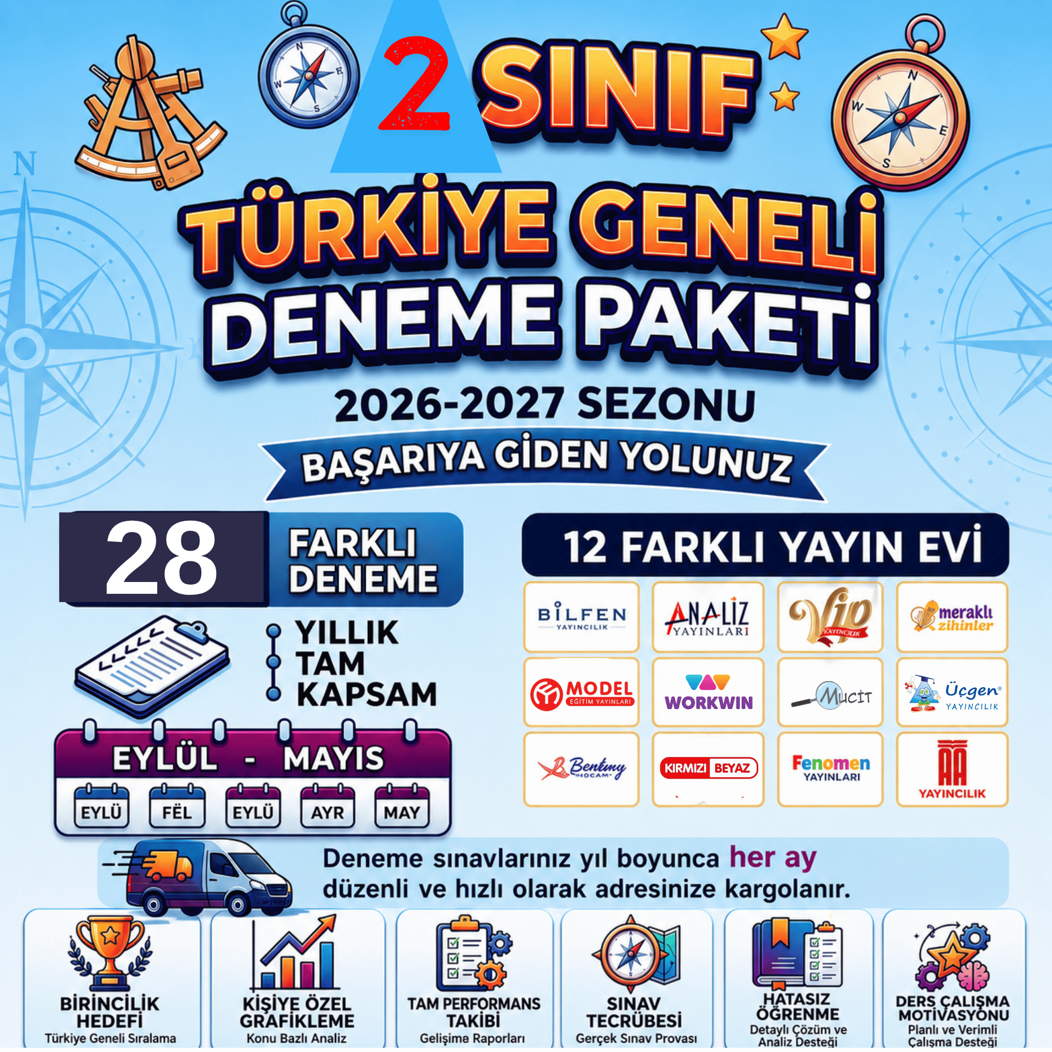 2026-2027 Dönemi Türkiye Geneli 2 Sınıf Deneme Paketi 28 Lı Kredi Kartına Vade Farksız 4 Taksit