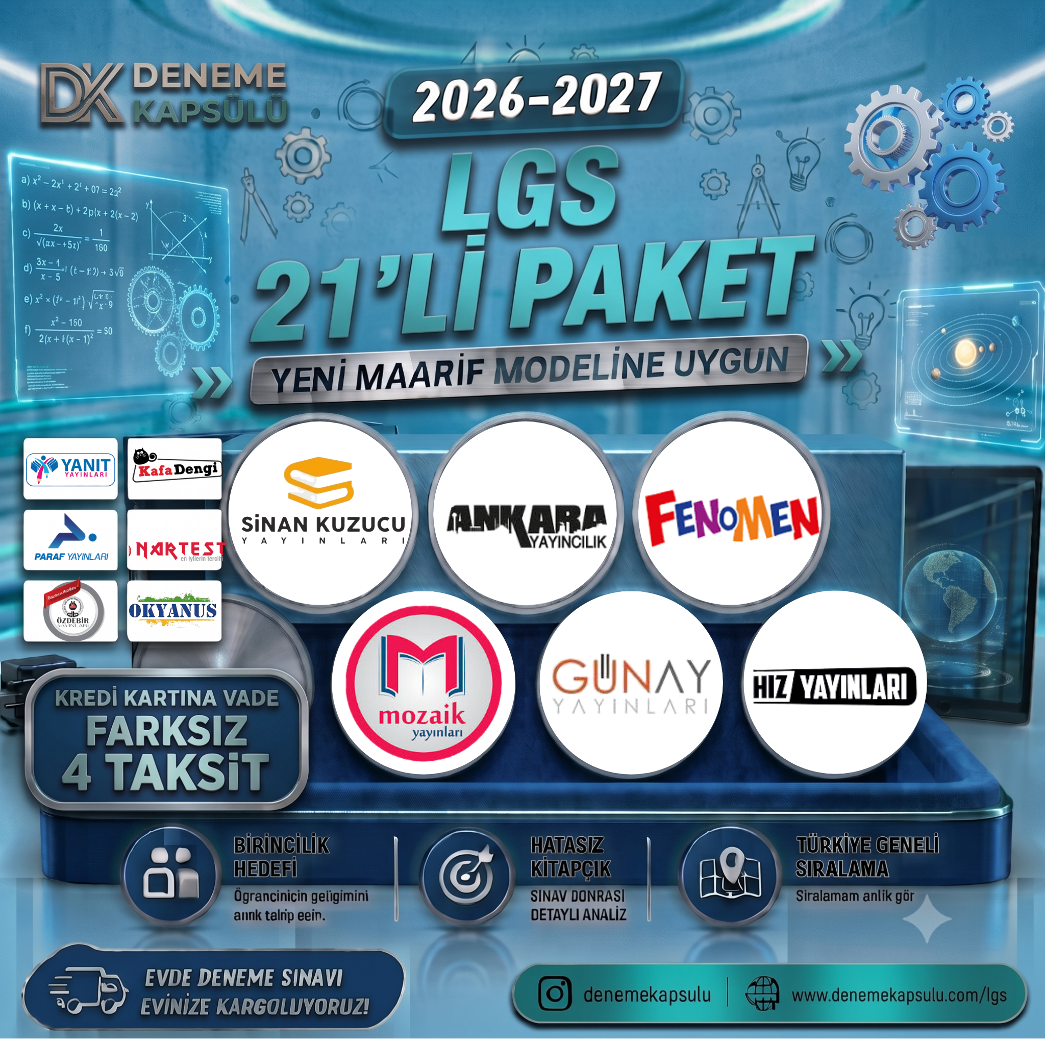 2026-2027 Dönemi Türkiye Geneli Lgs Deneme Paketi 21 Lı Deneme Paketi Kredi Kartına Vade Farksız 4 Taksit