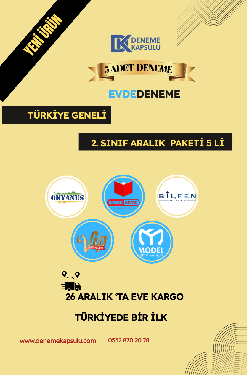2. Sınıf Aralık Ayı Türkiye Geneli Deneme Paketi 5'li