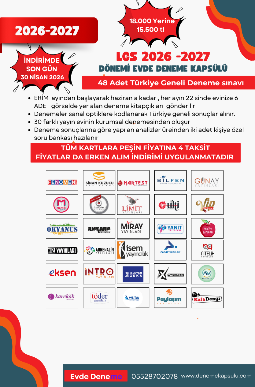 2026 - 2027 Lgs Yıllık Deneme Kulübü 48 Li + Iki Adet Kişiye Özel Soru Bankası