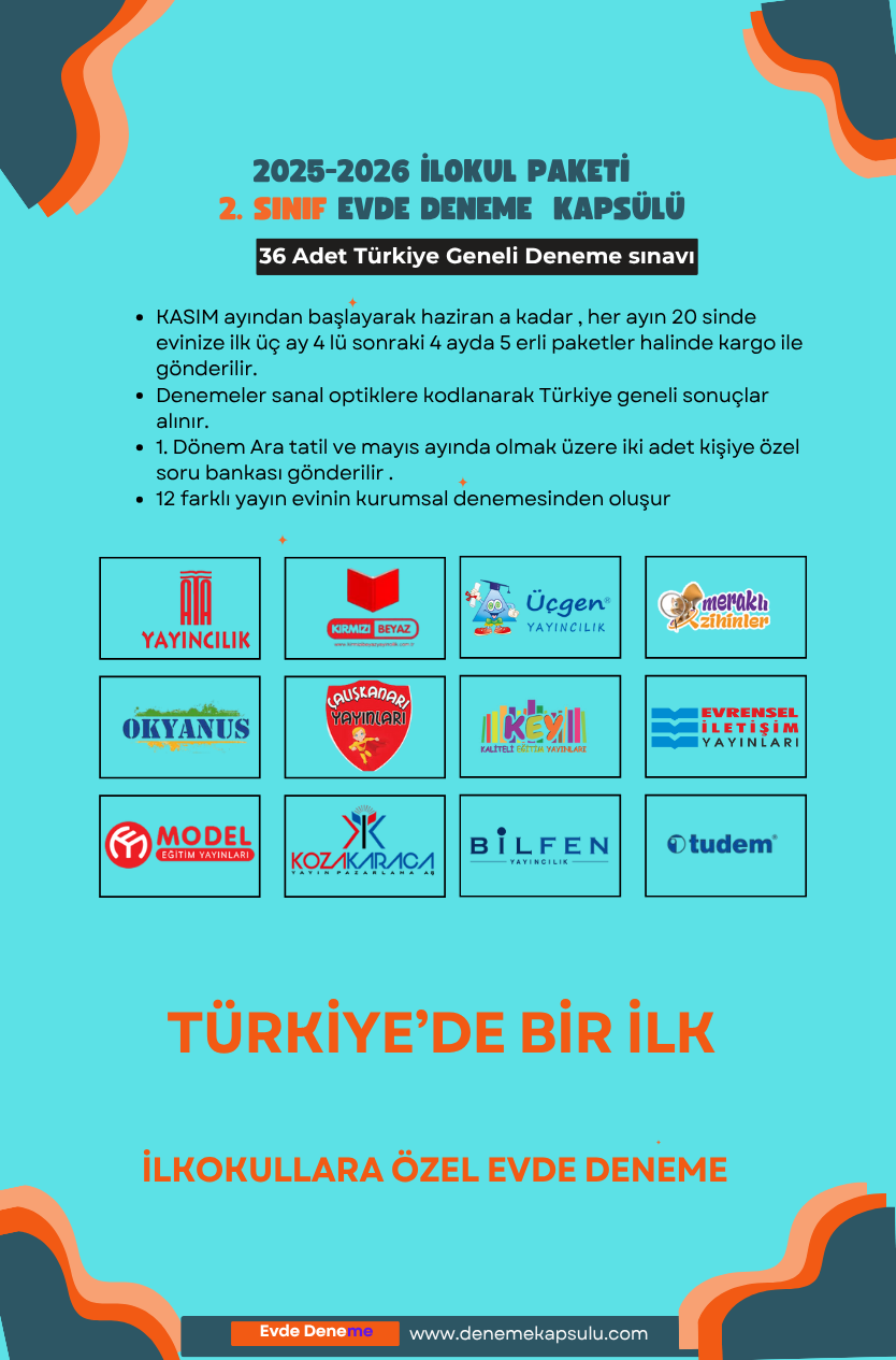2.sınıf Türkiye Geneli 2025-2026 Yıllık Deneme Sınavı Aboneligi
