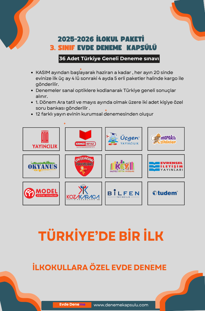 3.sınıf Türkiye Geneli 2025-2026 Yıllık Deneme Sınavı Aboneligi