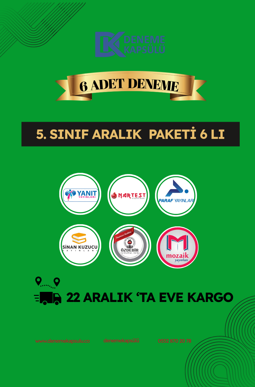 5 Sınıf Aralık Paketi 6 Lı