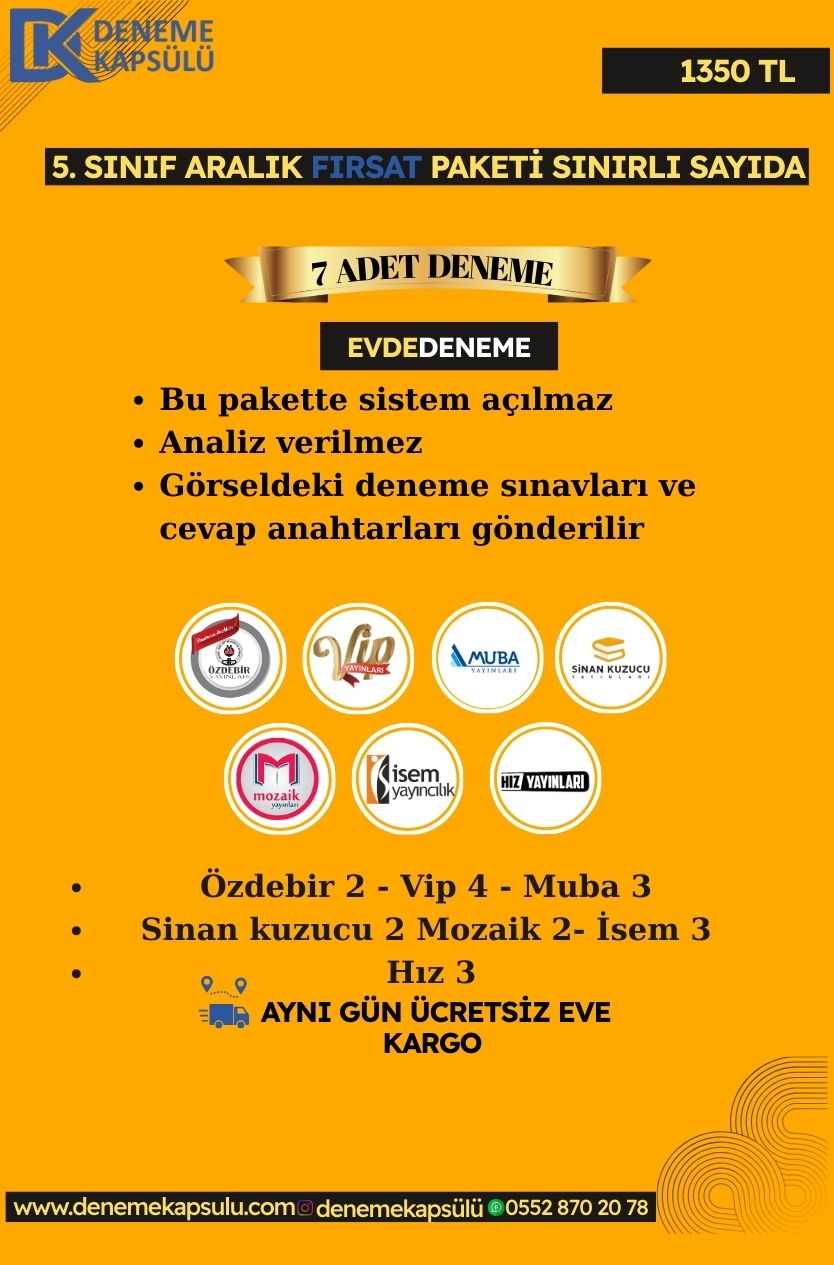 5 Sınıf Türkiye Geneli Fırsat Paketi 6 Li