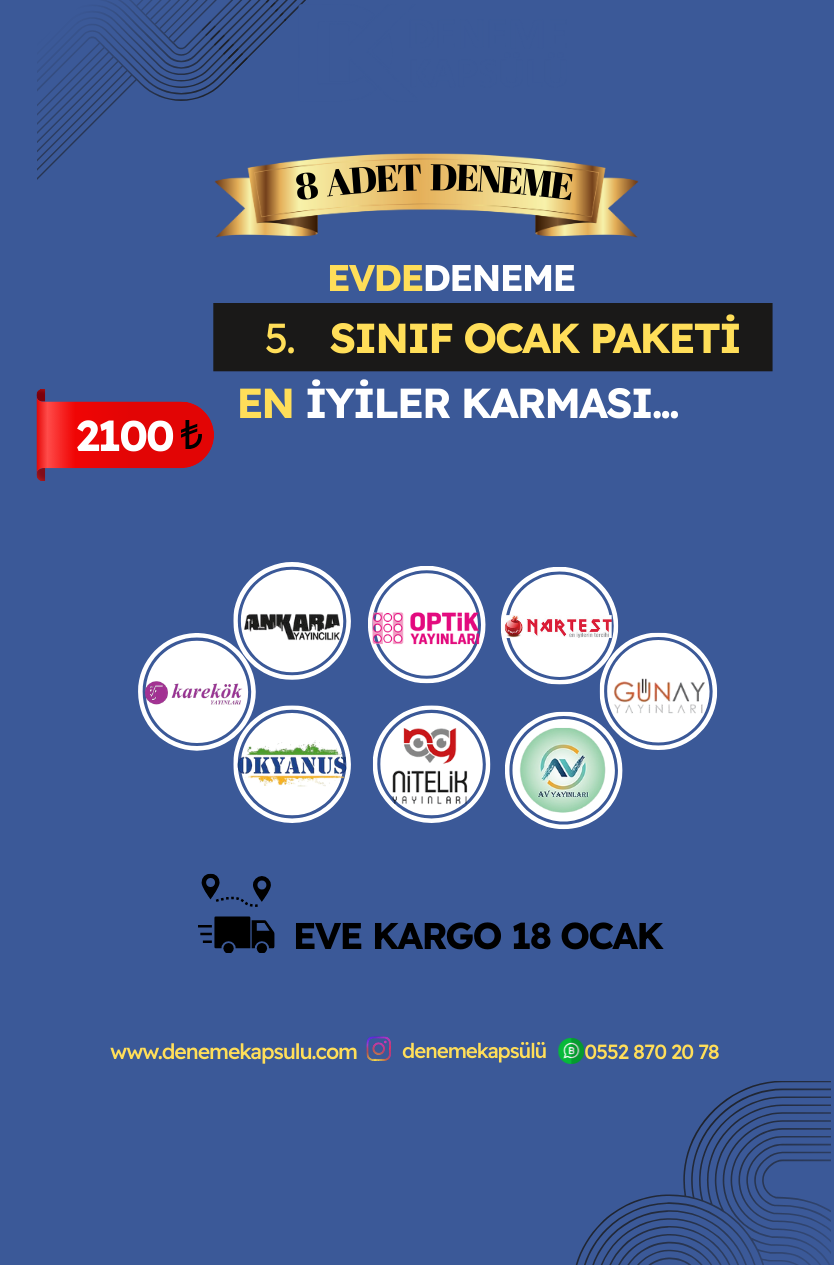 5 Sınıf Türkiye Geneliocak Paketi 8 Li