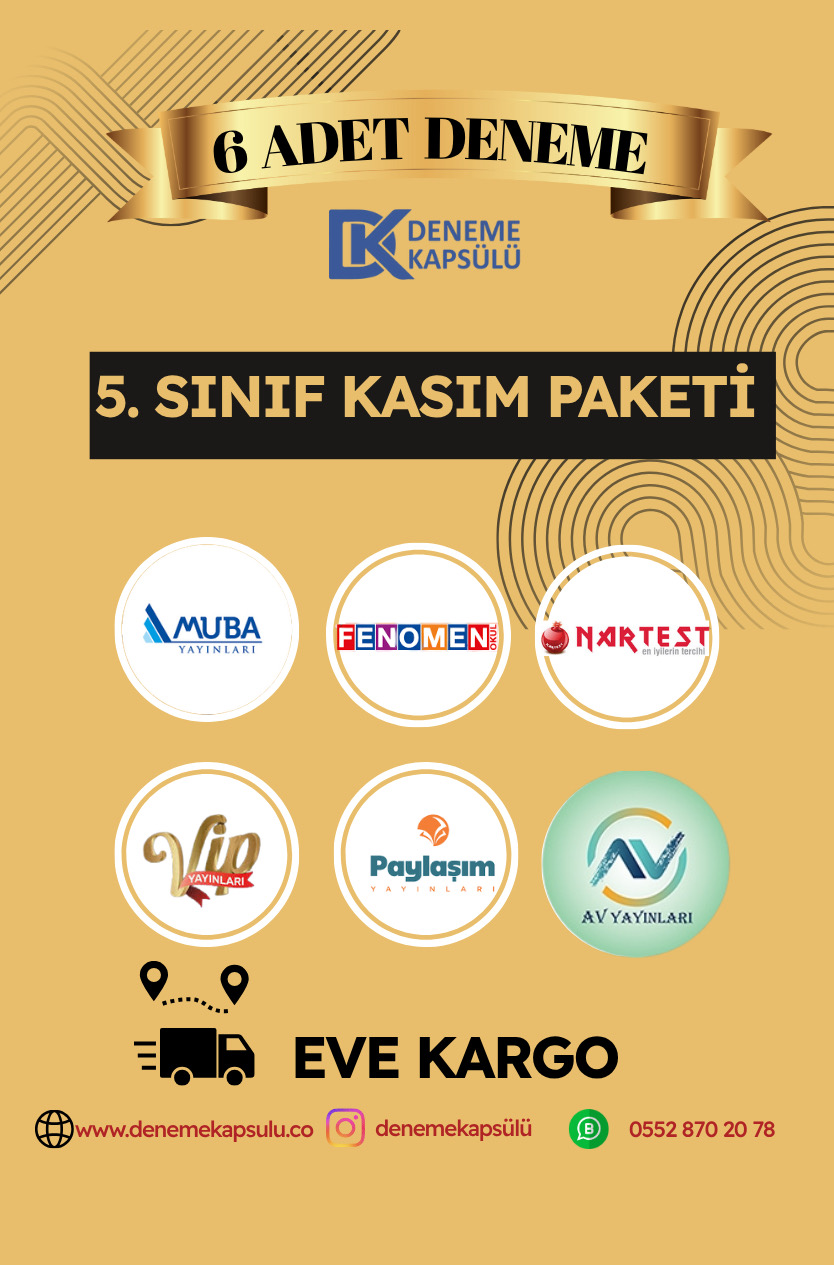 5.sınıf Kasım Türkiye Geneli 6lı Deneme Paketi