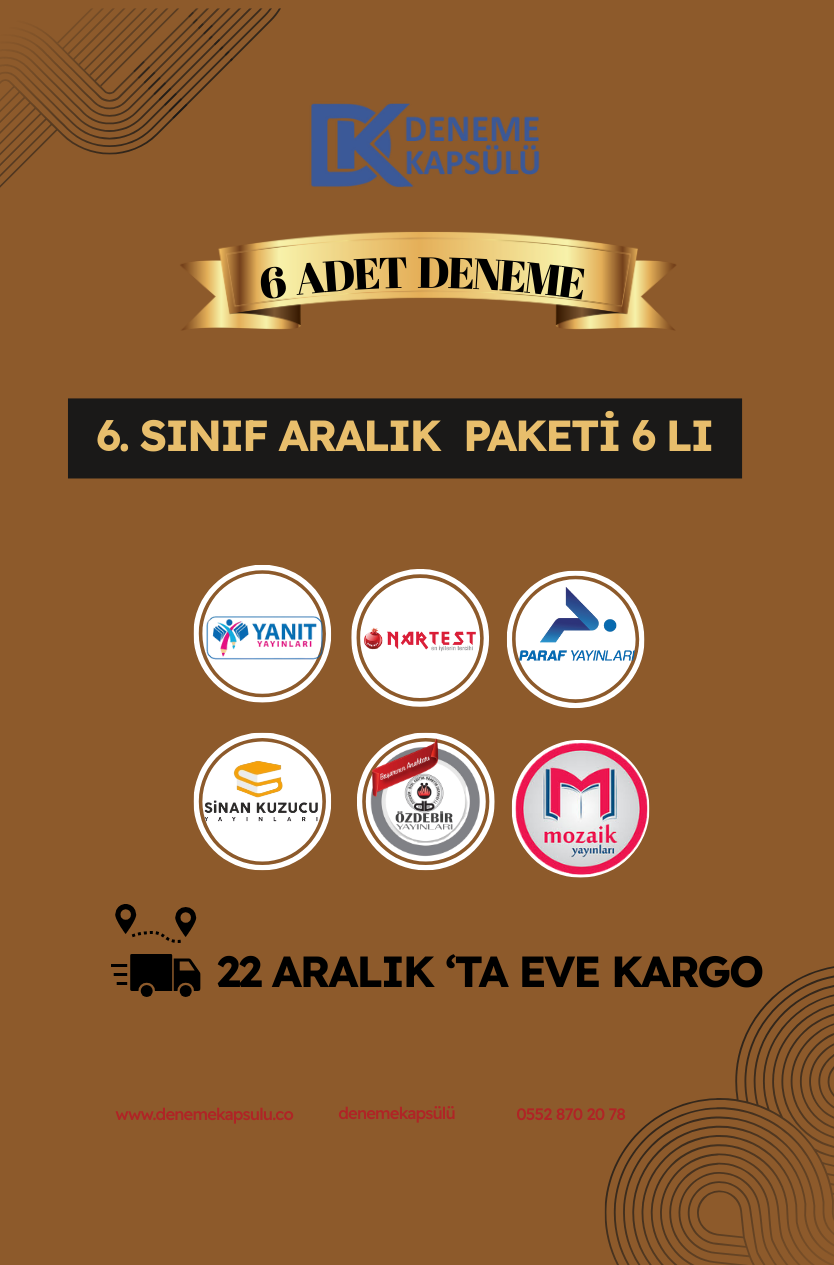 6 Sınıf Aralık Paketi 6 Lı