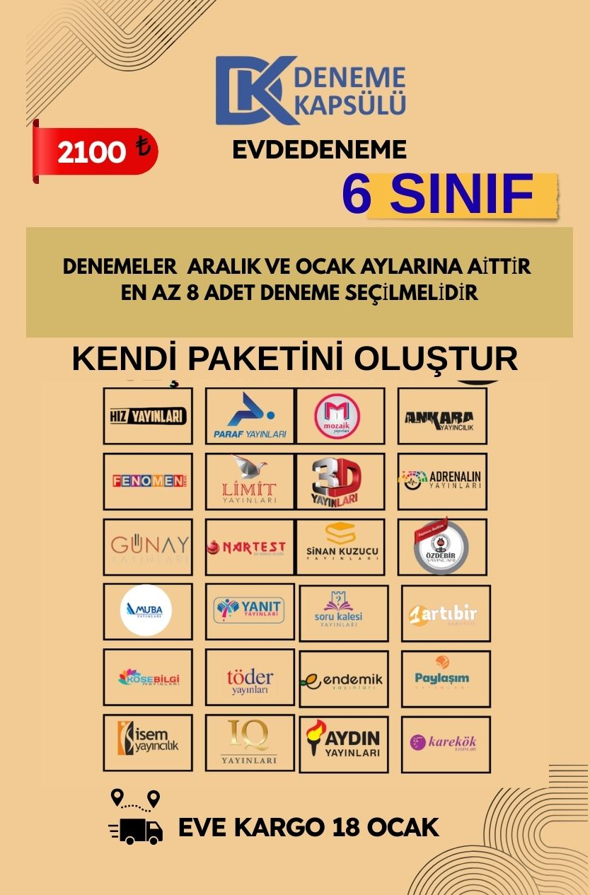 6 Sınıf Kendi Paketini Oluştur Türkiye Geneli Deneme Paketi 8 Li