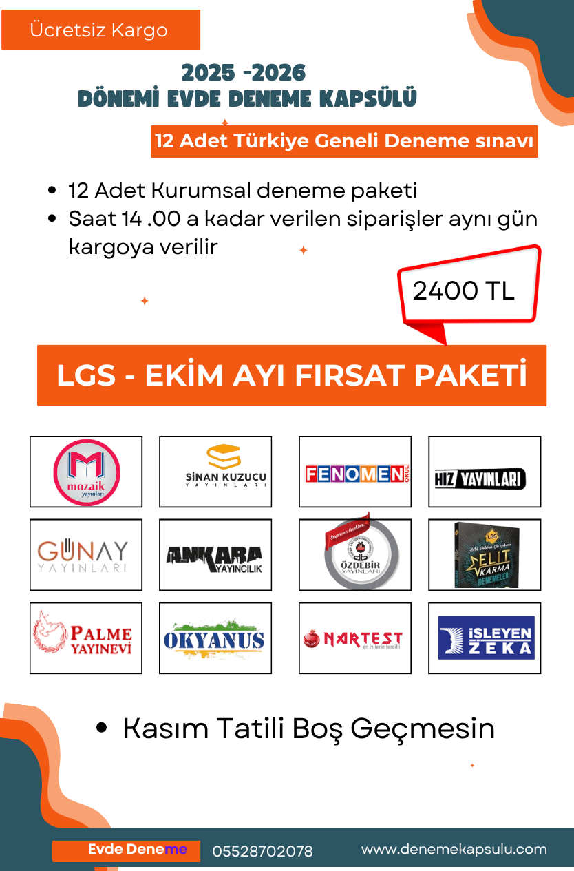 Lgs Türkiye Geneli Deneme Sınavı Fırsat Paketi 12 Li