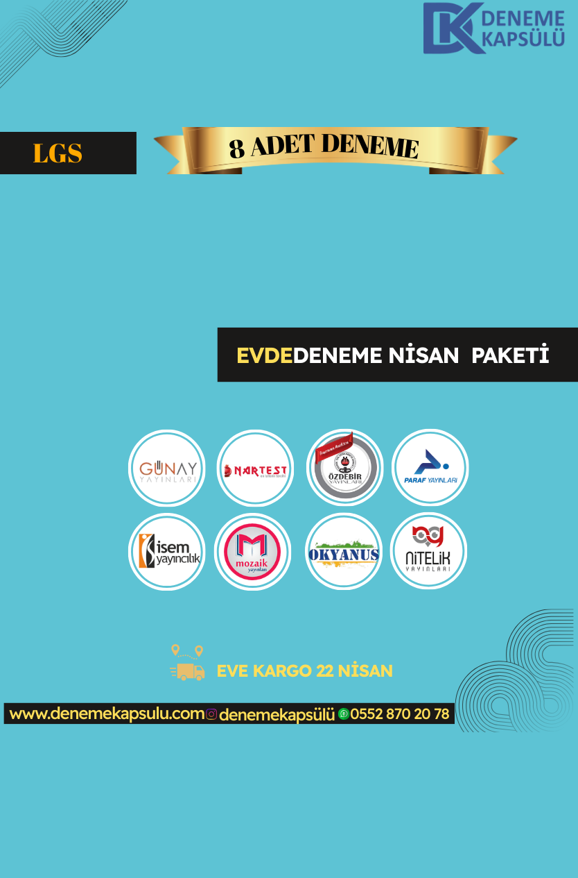 Nisan Ayı Türkiye Geneli Lgs 8 Li Deneme Paketi