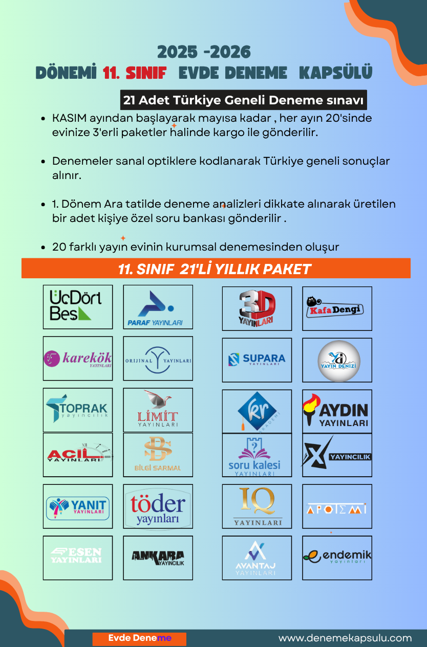 Yks 64 Lü Türkiye Geneli Deneme Paketi 2025 -2026 Dönemi