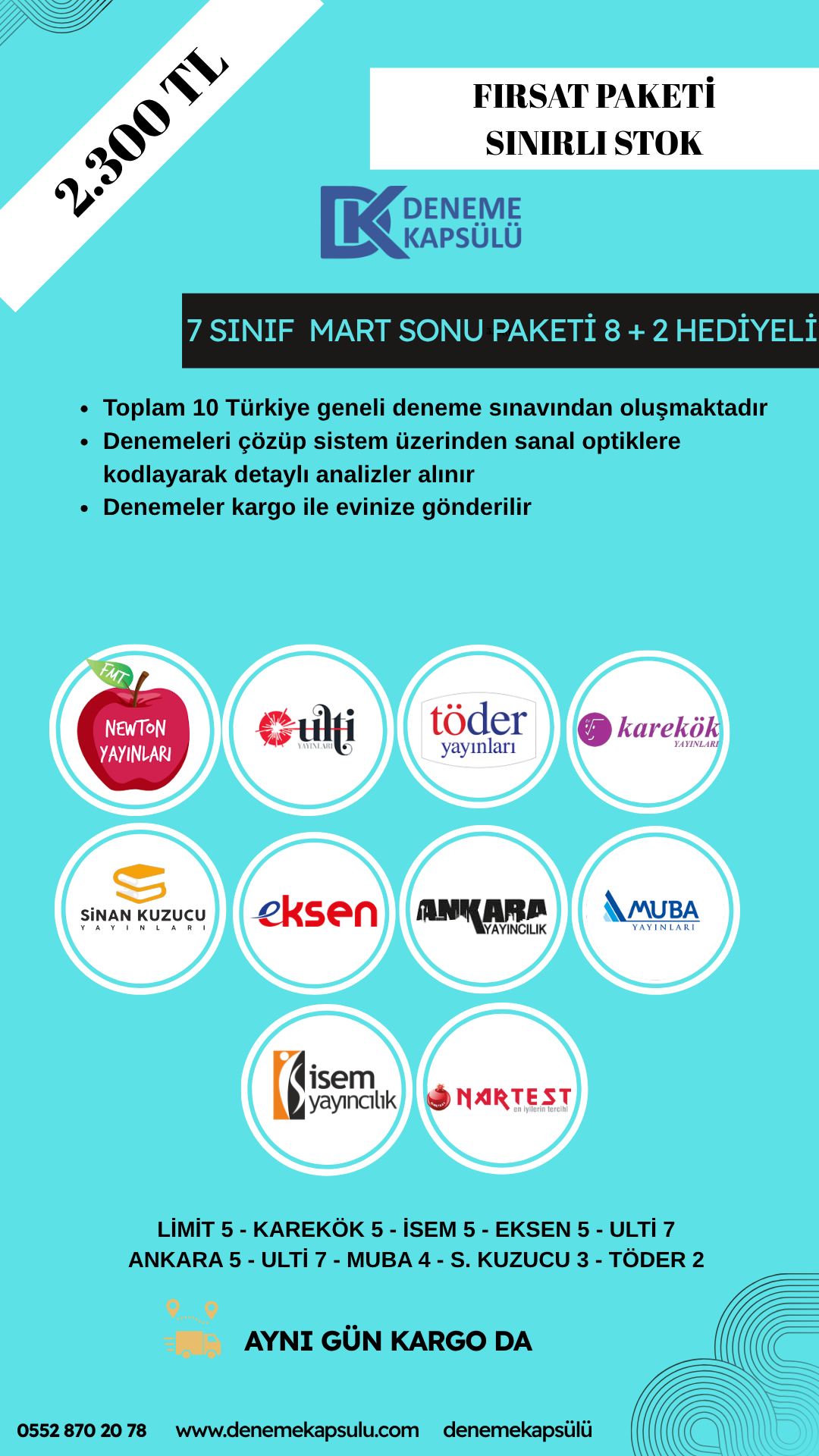 7. Sınıf Türkiye Geneli 10 Lu Fırsat Paketi