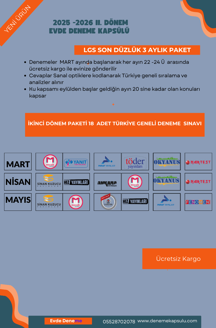 Lgs Son Üç Aylık Deneme Paketi 18 Li