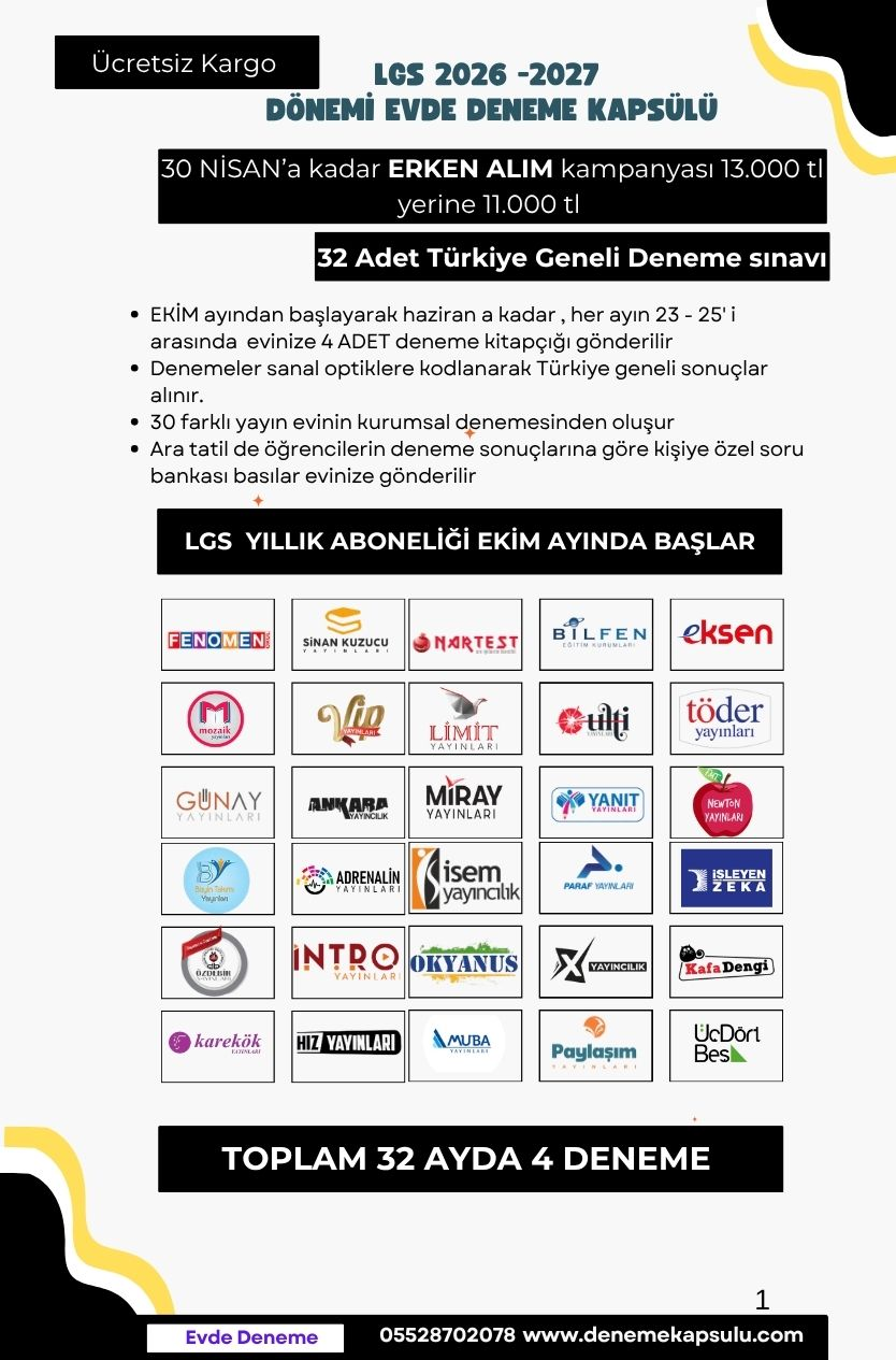 2026 -2027 Dönemi Türkiye Geneli Deneme Paketi 32 Li