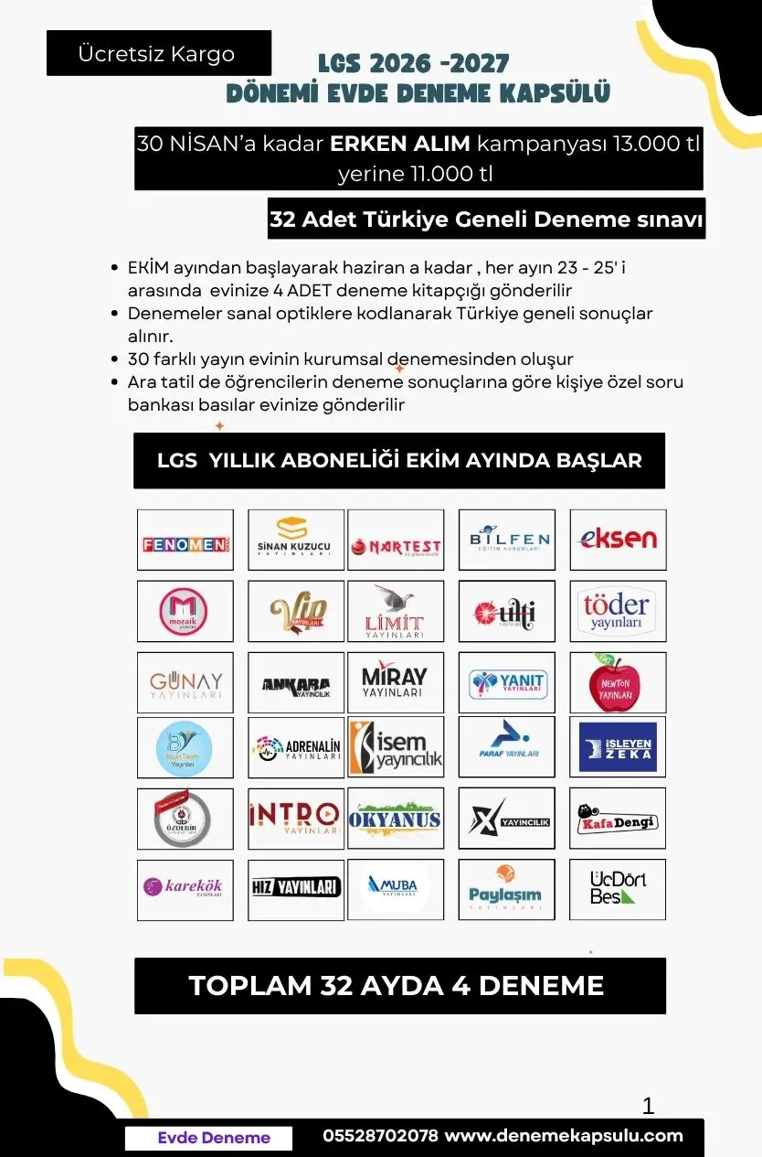 2026 -2027 Dönemi Lgs Türkiye Geneli Deneme Paketi 32 Li-detail