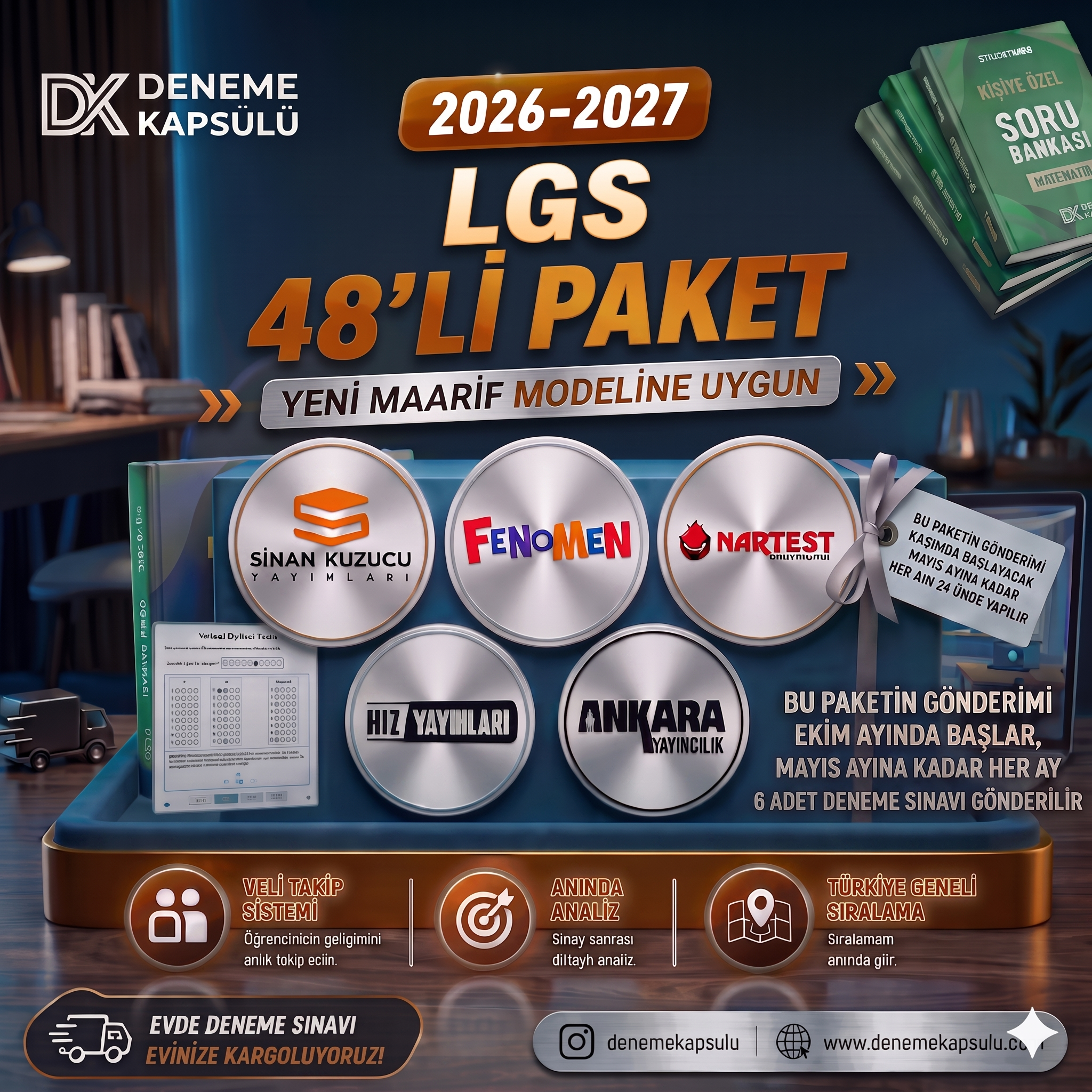 2026 - 2027 Lgs Yıllık Deneme Kulübü 48 Li + Bir Adet Kişiye Özel Soru Bankası