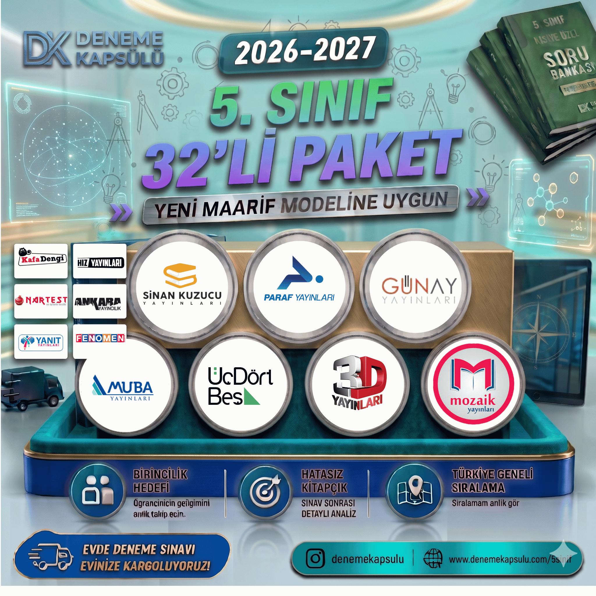 5. Sınf 2026 -2027 Dönemi Türkiye Geneli Deneme Paketi 32 Li