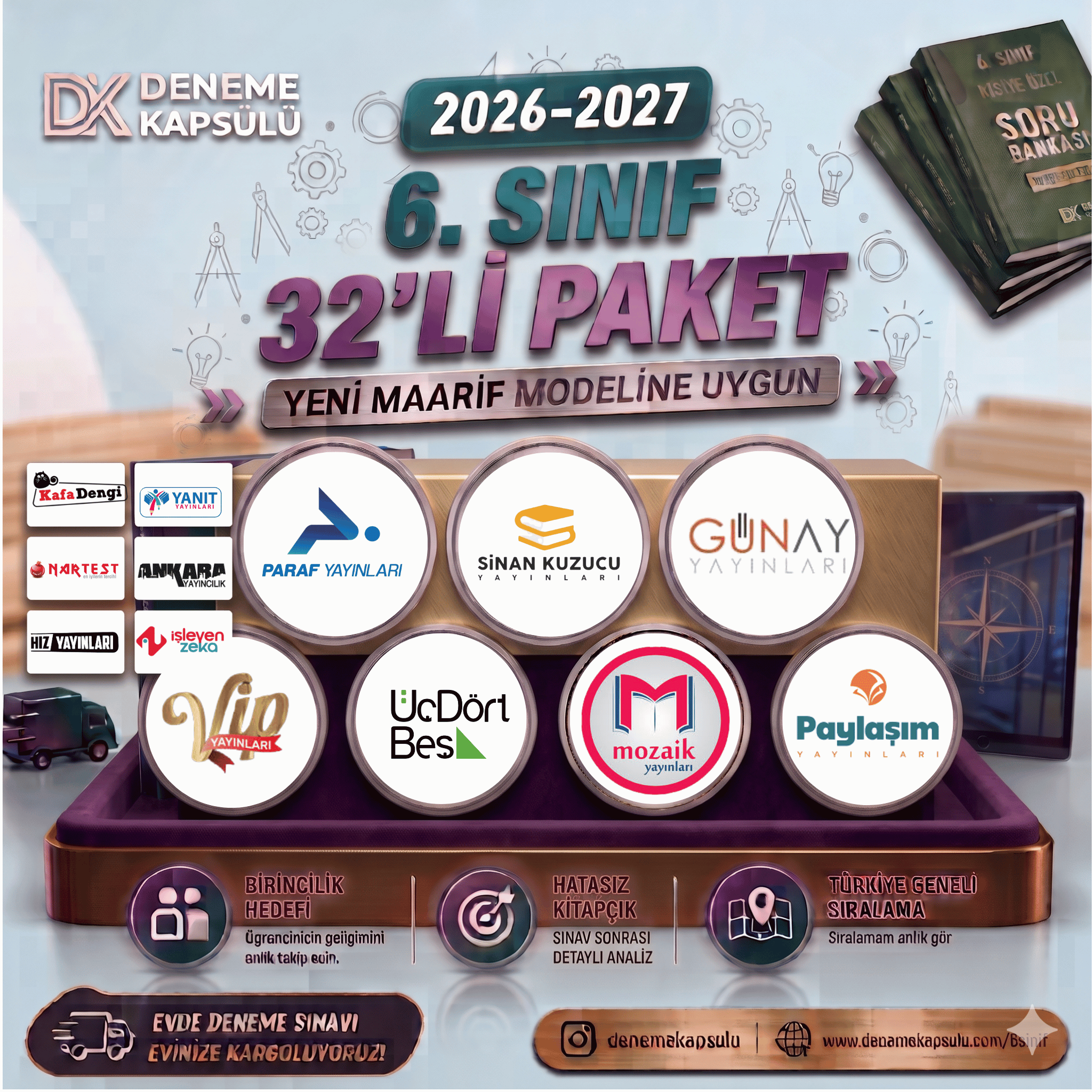 6. Sınf 2026 -2027 Dönemi Türkiye Geneli Deneme Paketi 32 Li