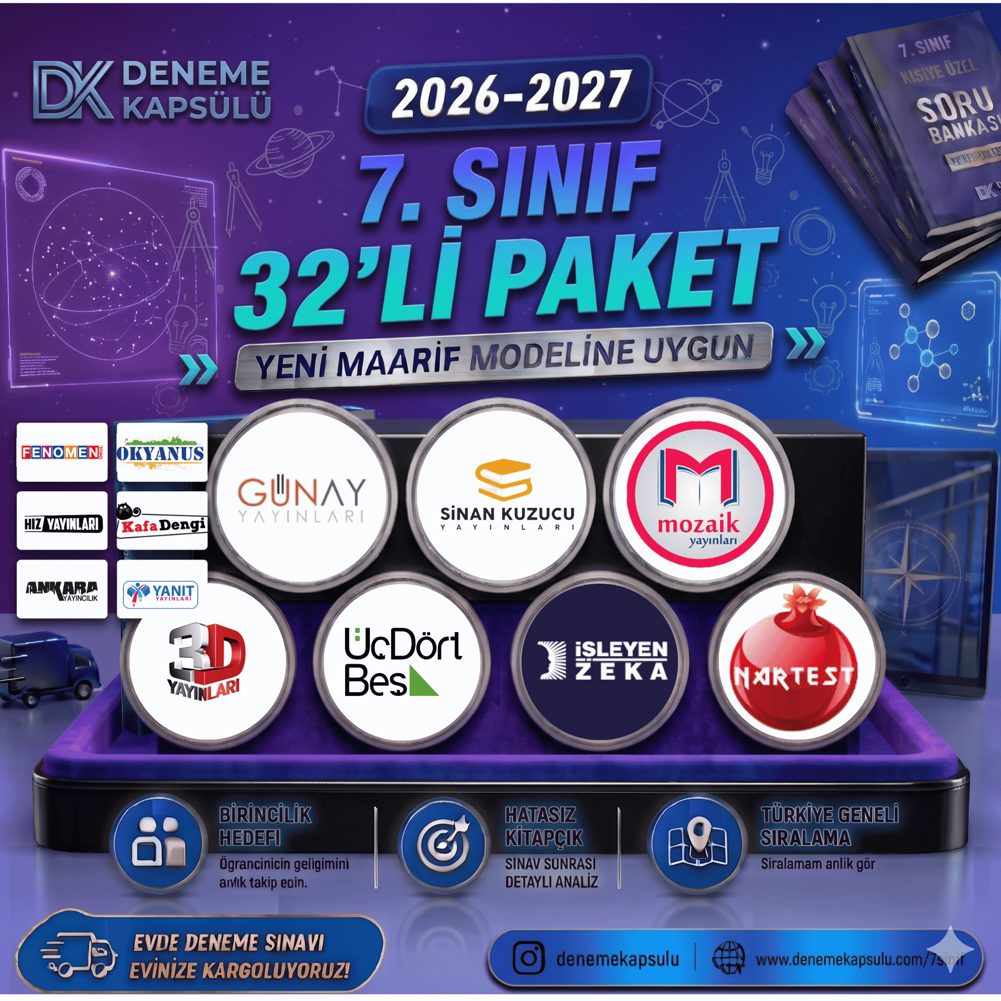 7. Sınf 2026 -2027 Dönemi Türkiye Geneli Deneme Paketi 32 Li