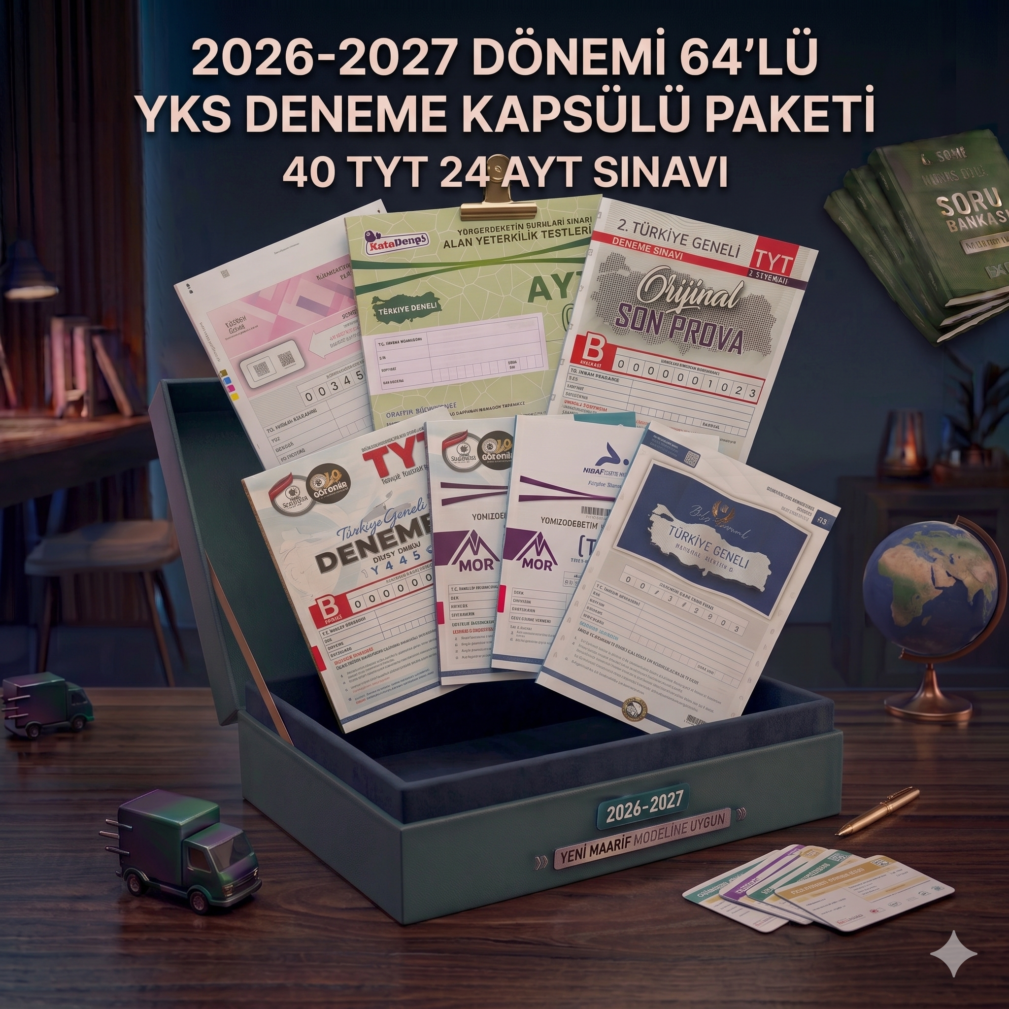 Kıredi Kartına Vade Farksız 4 Taksit 2026 - 2027 Yks Yıllık Deneme Kulübü 64 Li + Bir Adet Kişiye Özel Soru Bankası