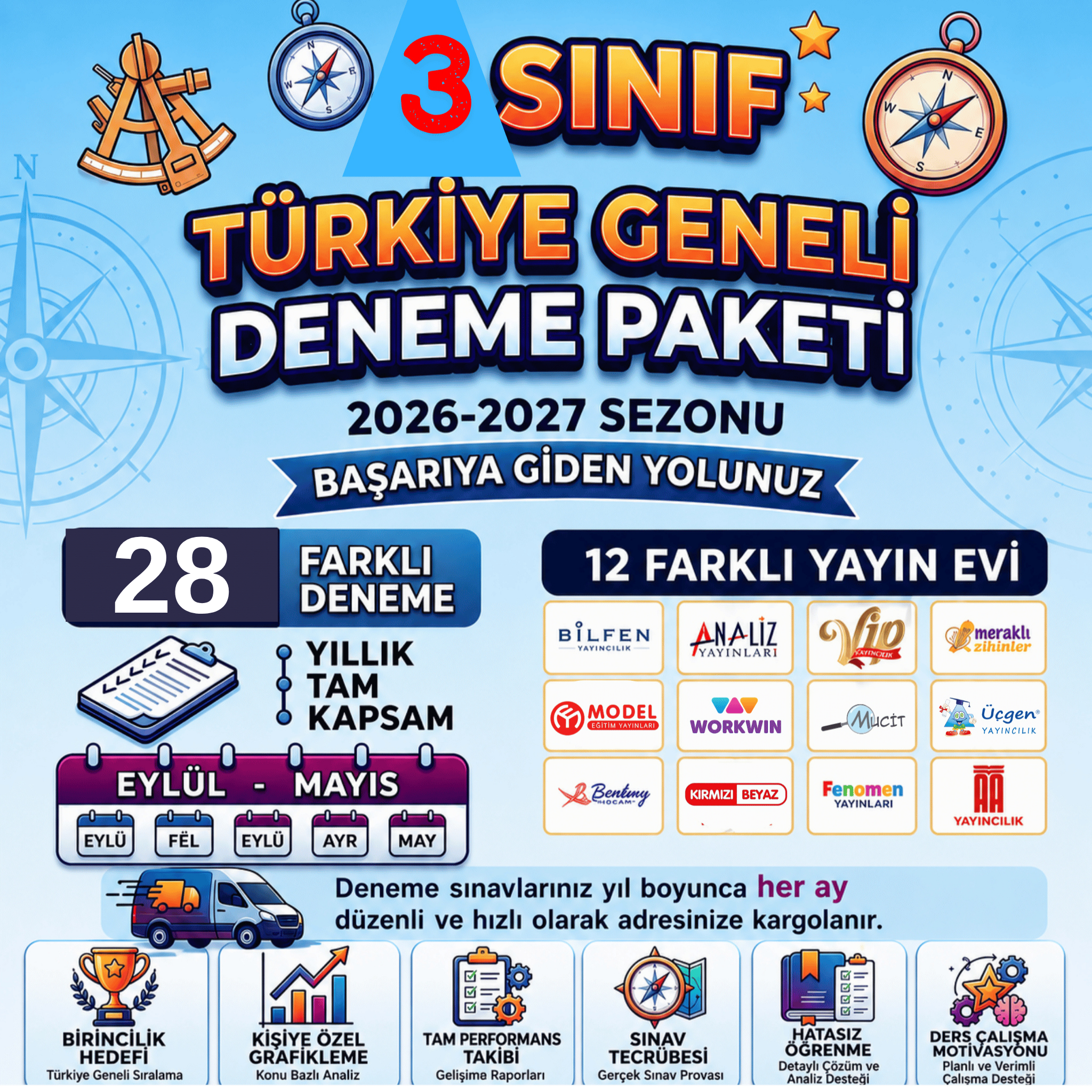 2026-2027 Dönemi Türkiye Geneli 4 Sınıf Deneme Paketi 28 Lı Kredi Kartına Vade Farksız 4 Taksit
