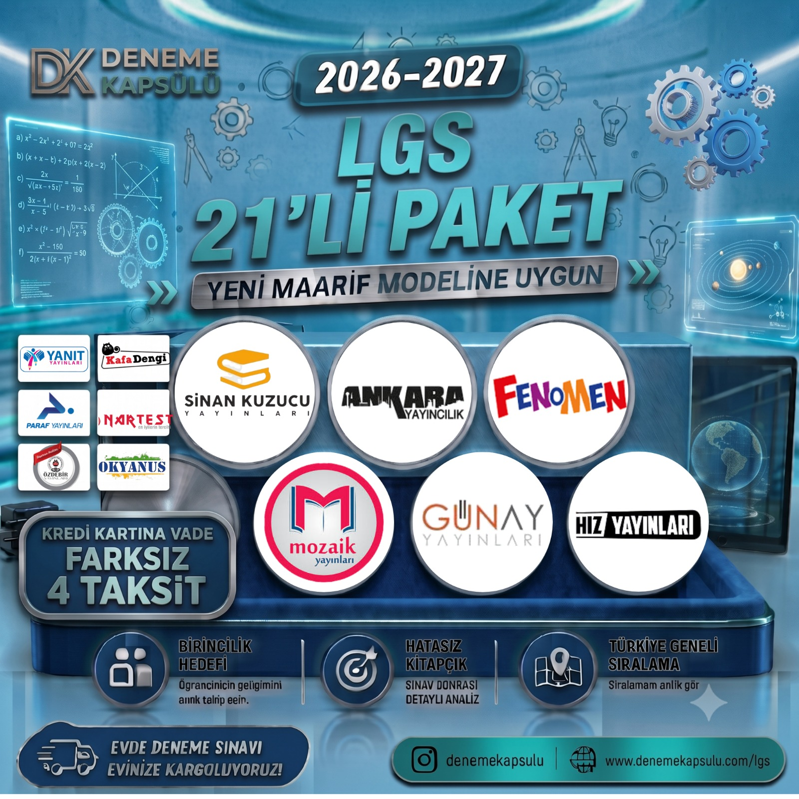 2026-2027 Dönemi Türkiye Geneli Lgs Deneme Paketi 21 Lı Deneme Paketi Kredi Kartına Vade Farksız 4 Taksit