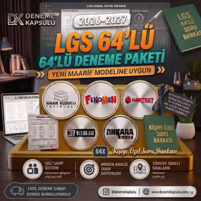 2026 - 2027 Lgs Yıllık Deneme Kulübü 64'lü + Bir Adet Kişiye Özel Soru Bankası Kredi Kartına Vade Farksız 4 Taksit 1