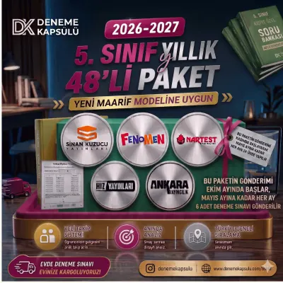 (2026 - 2027) 5. Sınıf Yıllık Deneme Kulübü 48 Li + Iki Adet Kişiye Özel Soru Bankası 1