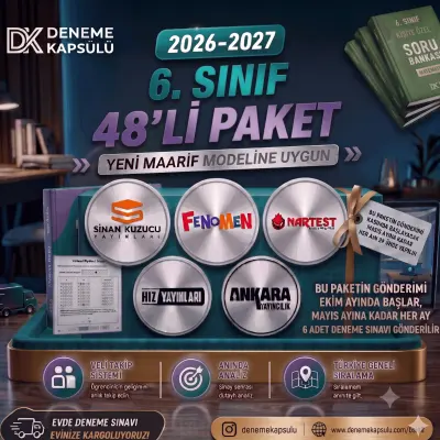 (2026 - 2027) 6. Sınıf Yıllık Deneme Kulübü 48 Li + Iki Adet Kişiye Özel Soru Bankası 1