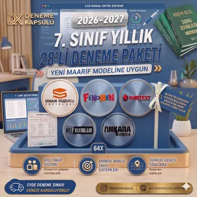 7 . Sınıf 2026-2027 Dönemi Türkiye Geneli Deneme Paketi + Kişiye Özel Soru Bankası 28 Li 1