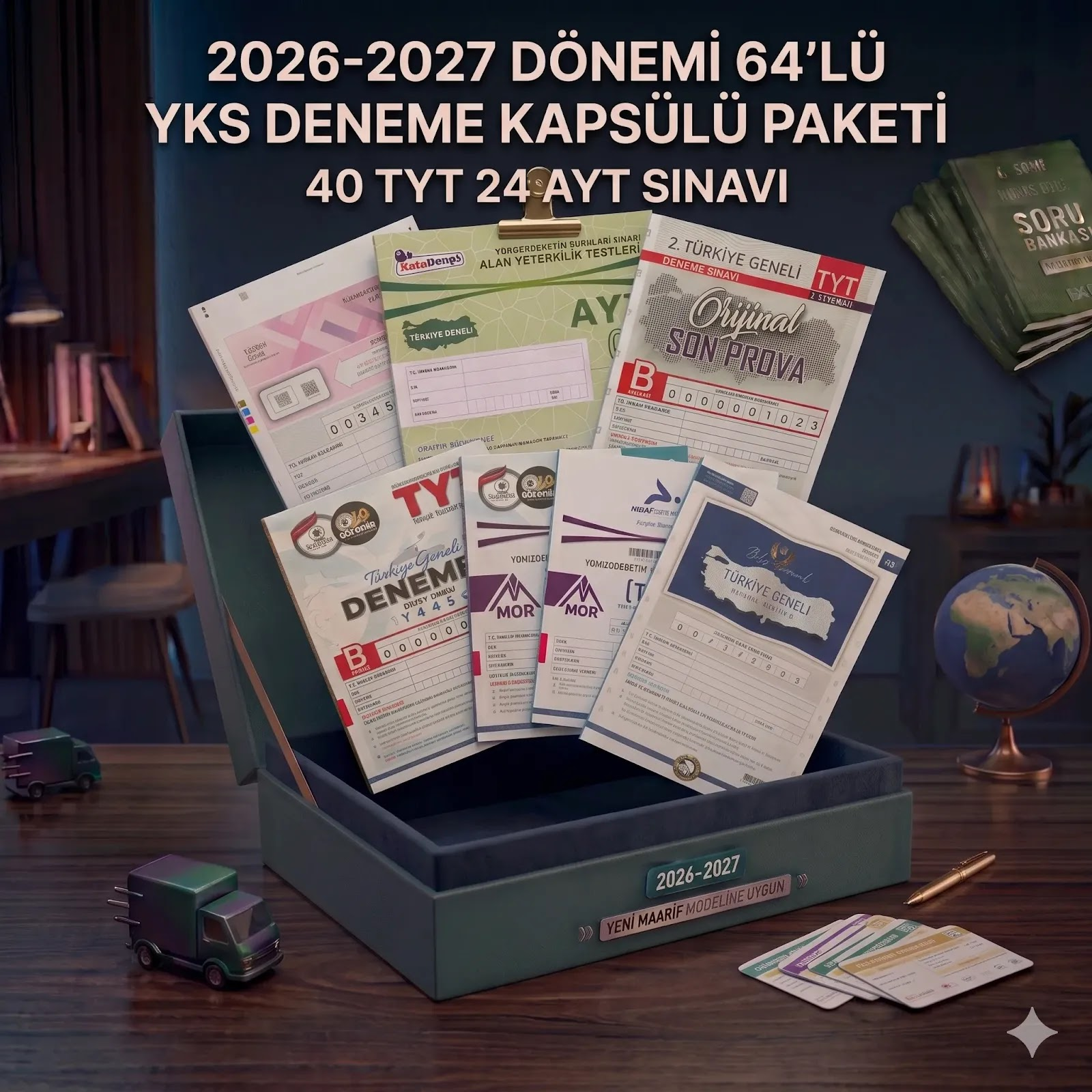 Kıredi Kartına Vade Farksız 4 Taksit 2026 - 2027 Yks Yıllık Deneme Kulübü 64 Li + Bir Adet Kişiye Özel Soru Bankası