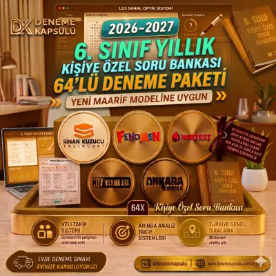 Kredi Kartına Vade Farksız 4 Taksit 2026 - 2027 6 Sınıf Yıllık Deneme Kulübü 64 Li + Bir Adet Kişiye Özel Soru Bankası 1