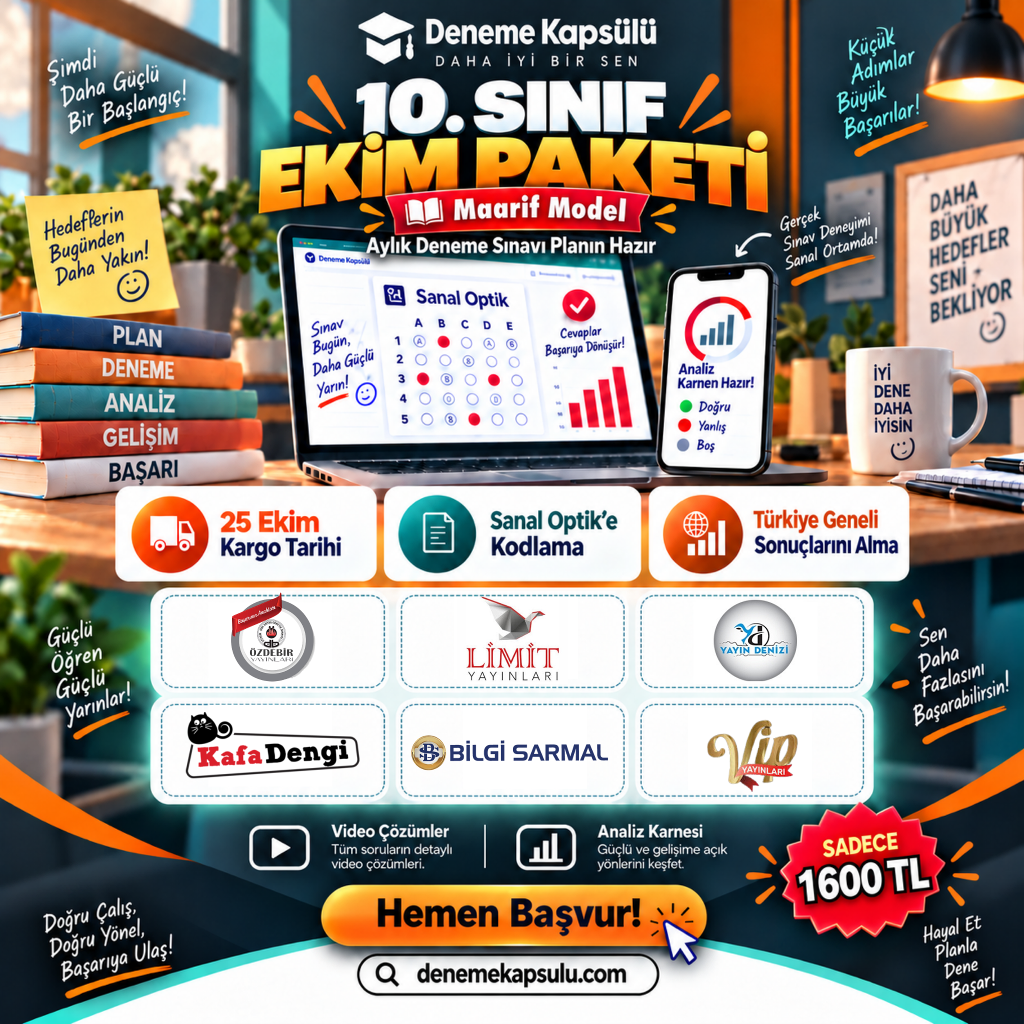 10 Sınıf Türkiye Geneli Deneme Paketi 6 Lı