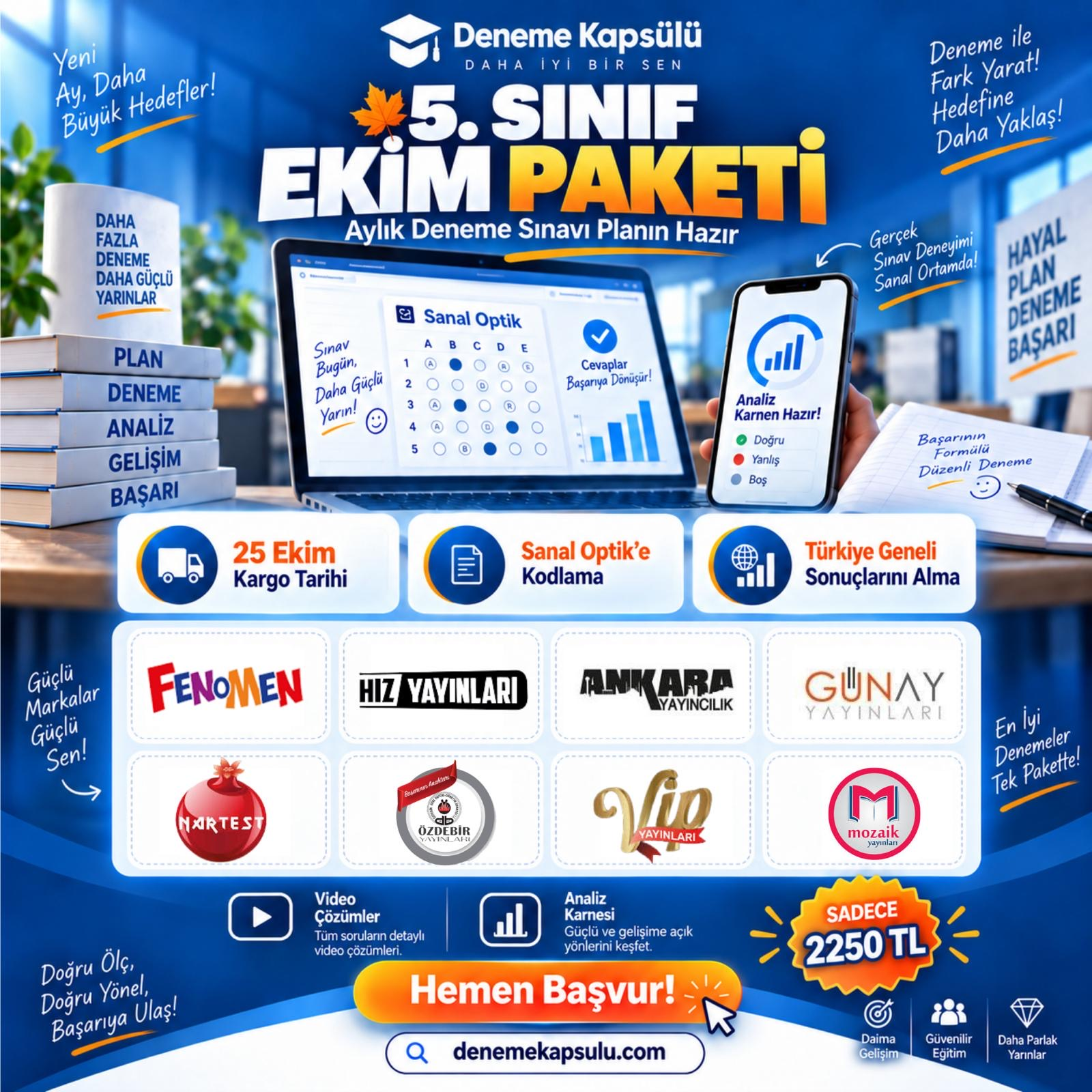 5 Sınıf Türkiye Geneli Deneme Sınavı Paketi 8 Lı
