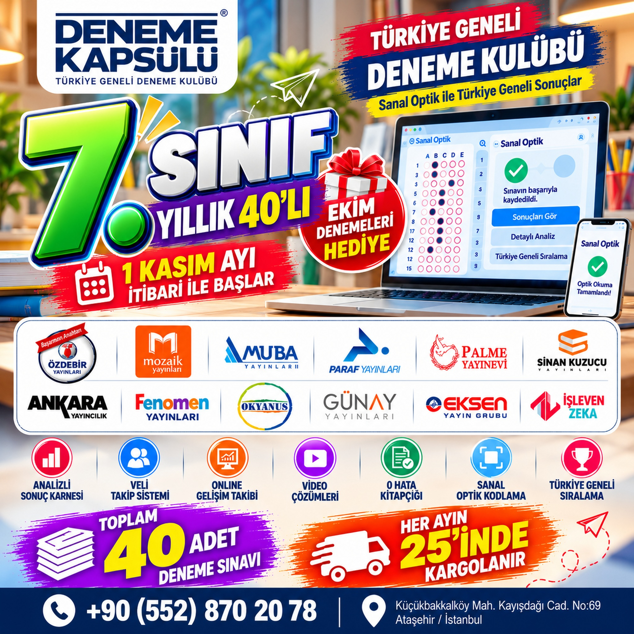 7 .sınıf Yıllık Paket Kasım Ayı Itibari Ile 40 Lı Türkiye Geneli