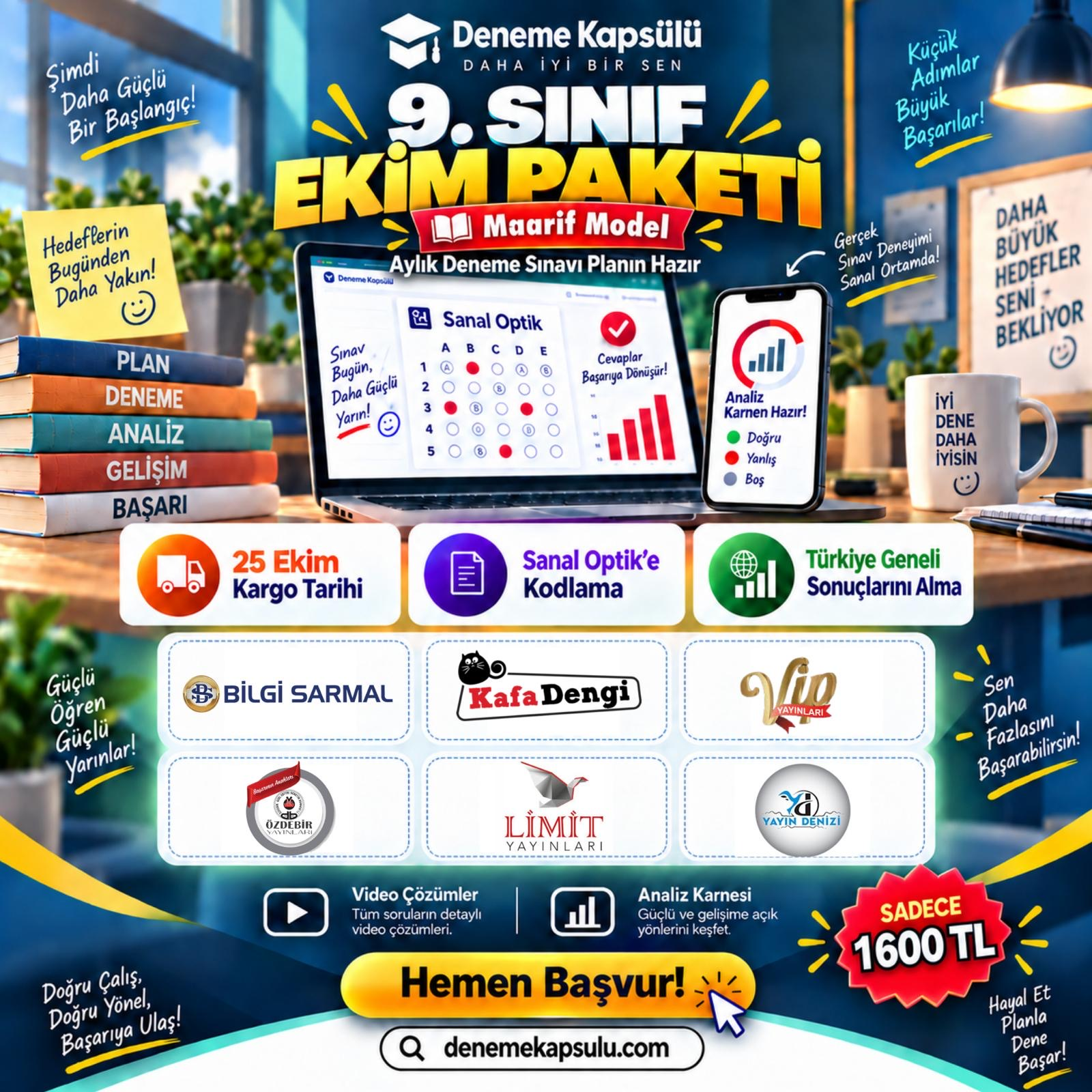 9 Sınıf Türkiye Geneli Deneme Paketi 6 Lı