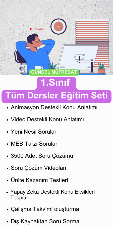 1. Sınıf Tüm Dersler Eğitim Paketi
