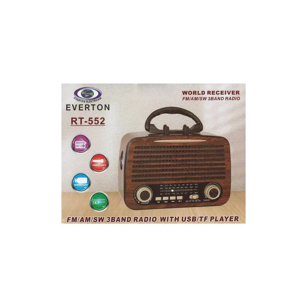 Rt-552 Bluetooth Fm-usb-tf-aux Şarjlı Nostaljik Radyo