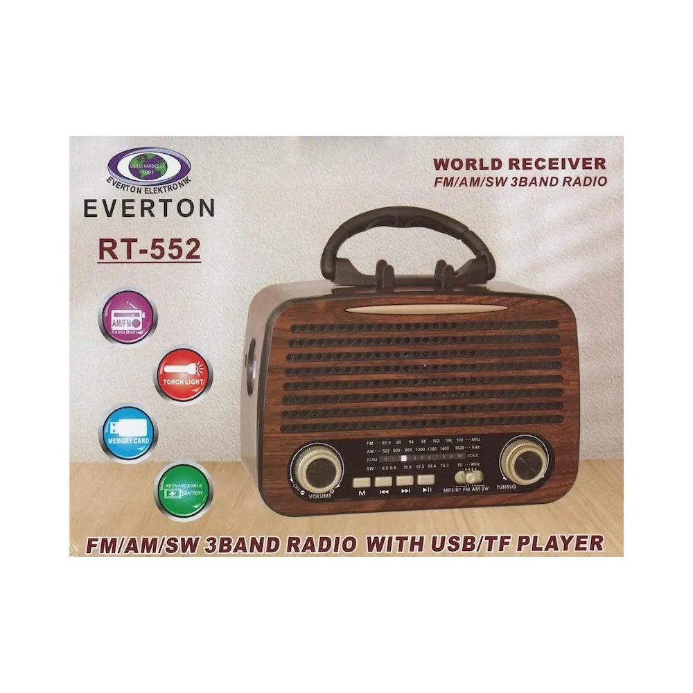 Rt-552 Bluetooth Fm-usb-tf-aux Şarjlı Nostaljik Radyo-detail
