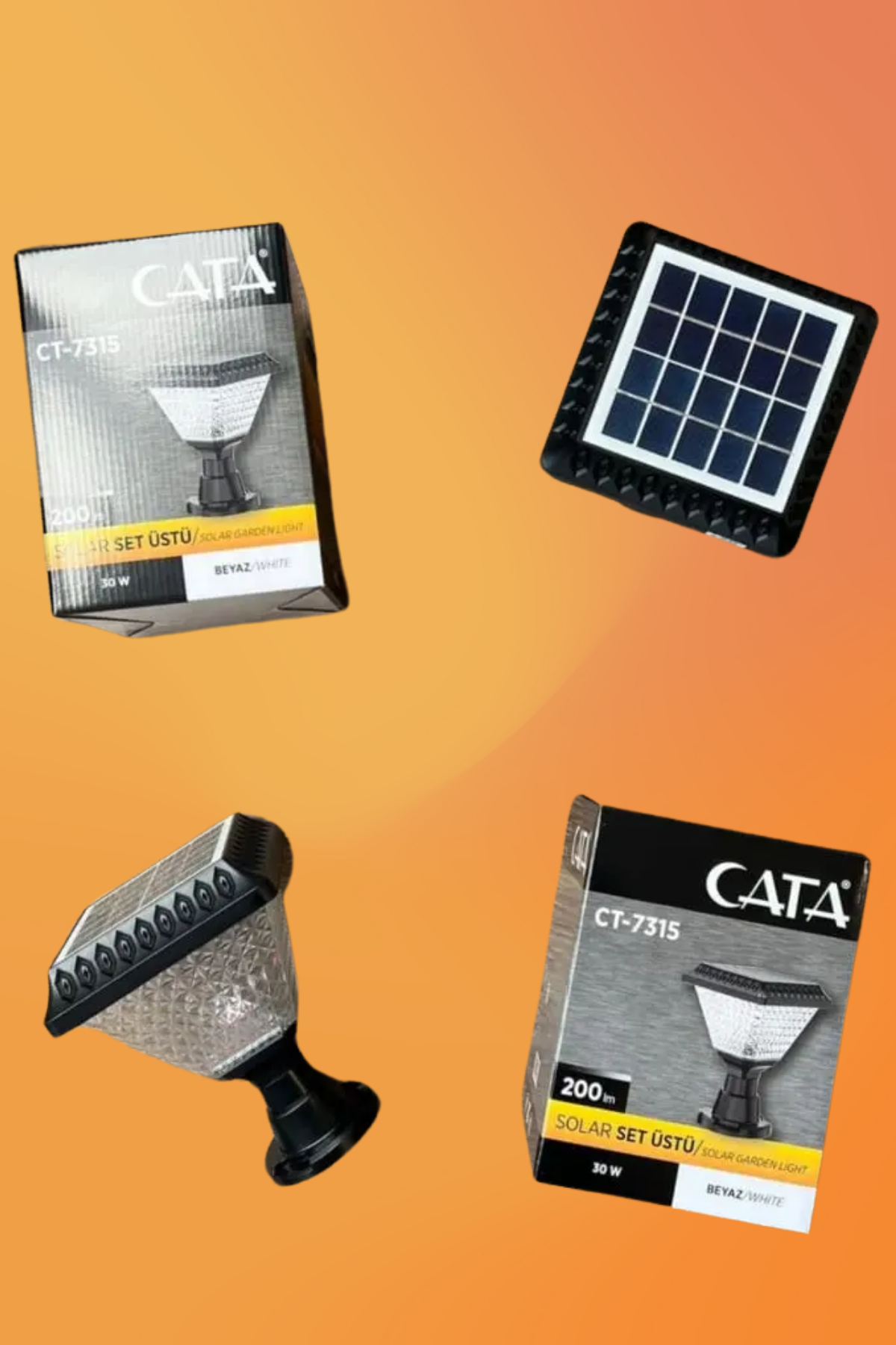 Ct-7315 30 Watt Solar Set Üstü Bahçe Armatürü