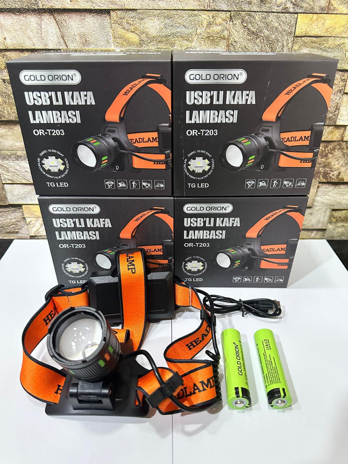 Or-t203 Usb-c Şarjlı Led Kafa Lambası