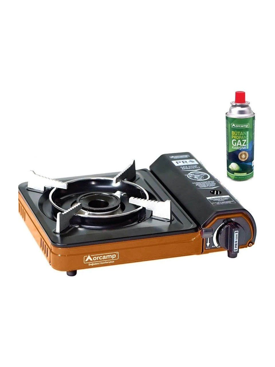 Ck-505 Tekli Portatif Kamp Ocak Gaz Stop Emniyetli 25x34cm Turuncu