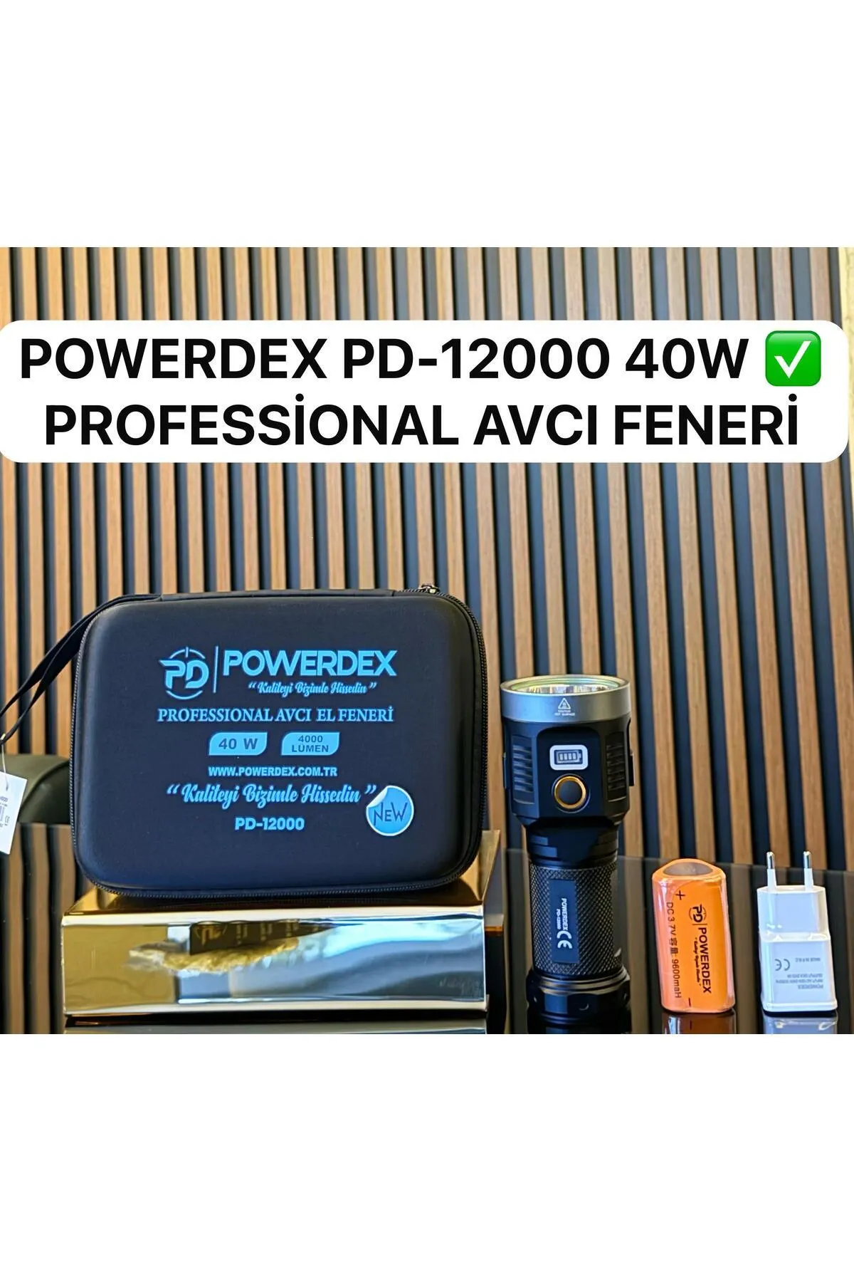 Pd-12000 Profesyonel Şarjlı Avcı El Feneri 40w 4000 Lümen