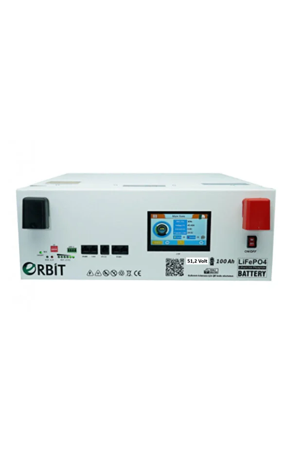 Orbit 51.2 V 100 Ah Lifepo4 Akü-low Voltage-ekranlı-metal Kasa