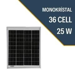 25 W Mono Kristal Güneş Paneli