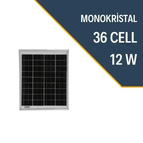12 W Mono Kristal Güneş Paneli