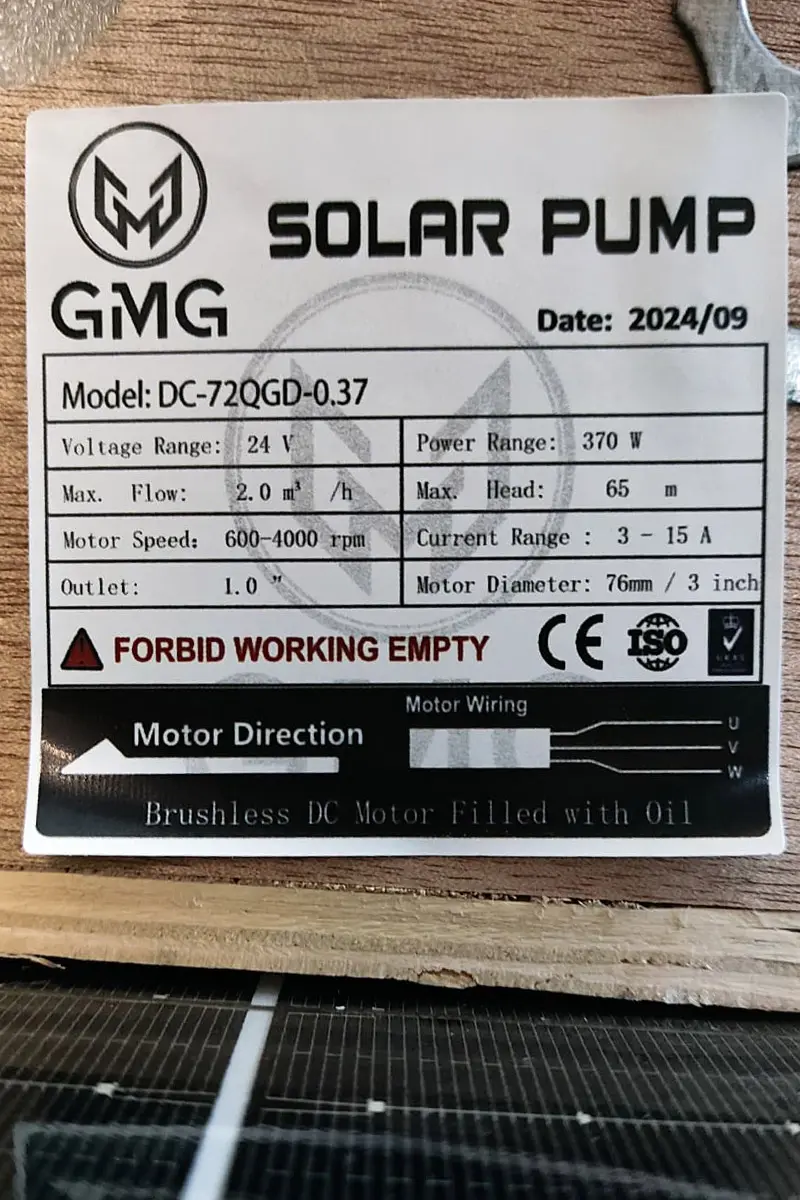 24 Volt 370 Watt Maks 65 Metre 2 Ton Serisi 3 Inch Helezonlu Sürücülü Su Bittiğinde Otomatik Durma Özelliğine Sahip Dc Dalgıç Pompa-detail