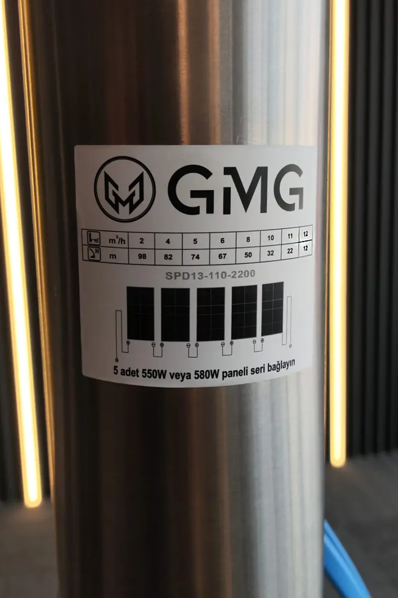 300 Volt 2200 Watt Maks 110 Metre 13 Ton Serisi 4 Inç Fanlı Sürücülü Su Bittiğinde Durma Özelliğine Sahip Şamandıralı Dc Dalgıç Pompa-detail