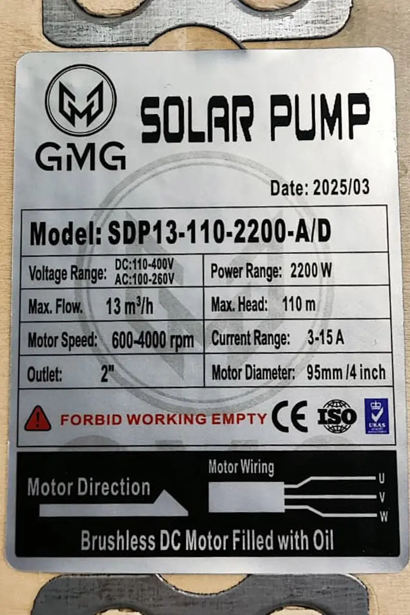 300 Volt 2200 Watt Maks 110 Metre 13 Ton Serisi 4 Inç Fanlı Sürücülü Ve Şebeke Destekli Su Bittiğinde Durma Özelliğine Sahip Şamandıralı Şebeke Destekli Dc Dalgıç Pompa-detail